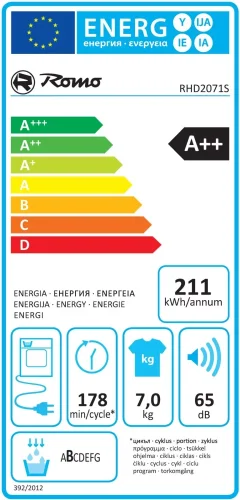 Sušička s tepelným čerpadlem Romo RHD2071S