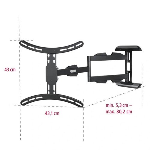 Držák TV Hama pohyblivý, pro úhlopříčky 32"-65", nosnost 25 kg - černý